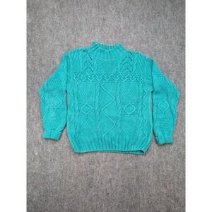 Club Sportif de Paris Vintage 80s Knit Sweater Cable Retro Granny‎ Core Chunky